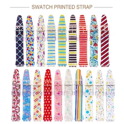 16mm 17mm 19mm Soft Silicone Watch Band for Swatch Strap Colorful Printed Rubber Wrist Bracelet Watchband Accessories for SWATCH