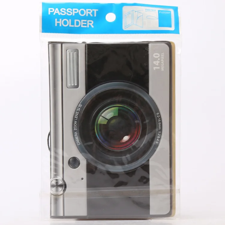 Creative Camera Passport Cover PVC Wallet Bag Letter Men Women  ID Address Holder Portable Boarding Travel Accessories