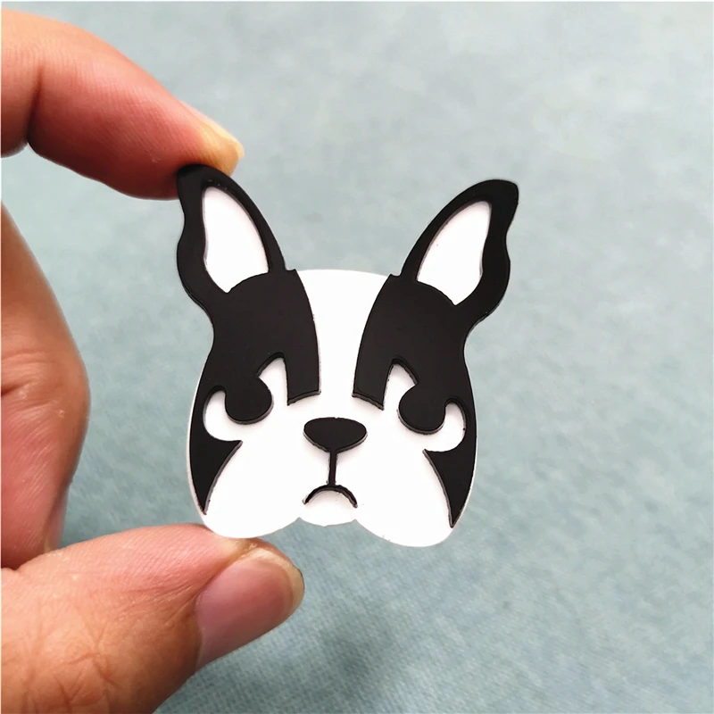 Black and White Dog Brooch for Women French Bulldog Collar Pocket Pin Cute Animal Jewelry