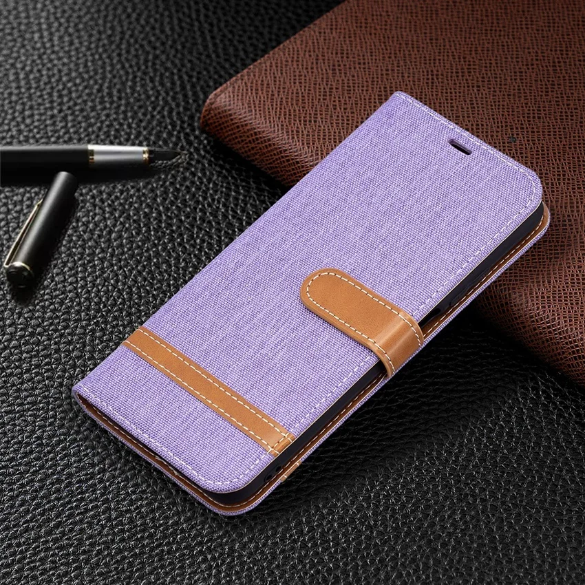 Spell Color Denim Leather Case For Redmi Note 10 Pro 10S 9 9A 9C 9S 8 8A 8T 7 7A 6 Pro POCO X3 NFC M3 Wallet Magnetic Card Cover