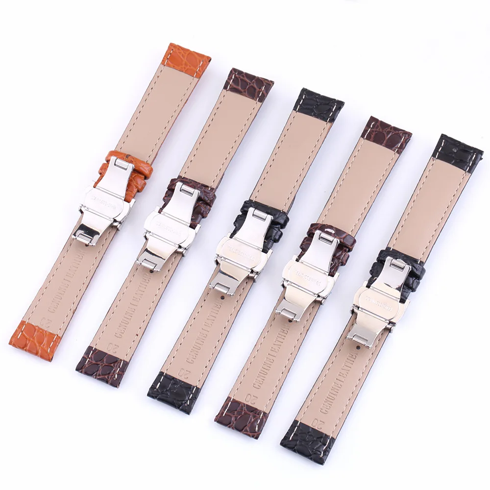 Crocodile Pattern Strap 12mm 13mm 14mm 15mm 16mm 17mm 18mm 19mm 20mm 21mm 22mm 24mm Watch Band Butterfly Buckle Accessories