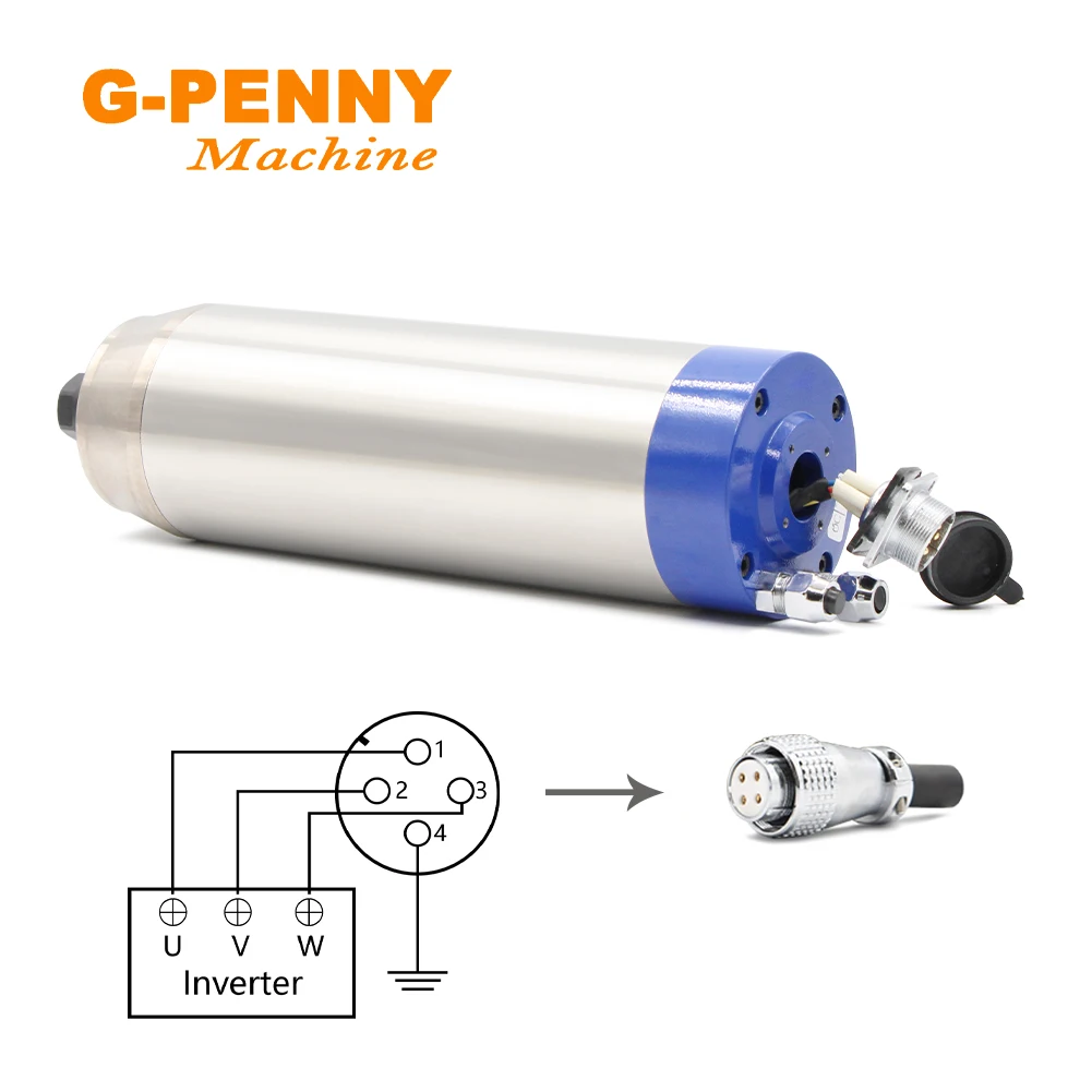 G-penny Machine Water cooled spindle 1.5KW ER16 Metal working spindle 4 pcs ceramic ball bearings Used for metal iron stainless