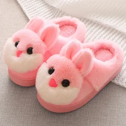 Children's Cotton Slippers Boys and Girls Warm Soft-soled Cotton Shoes Indoor Winter Non-slip Cute Cartoon Home Furry Slippers