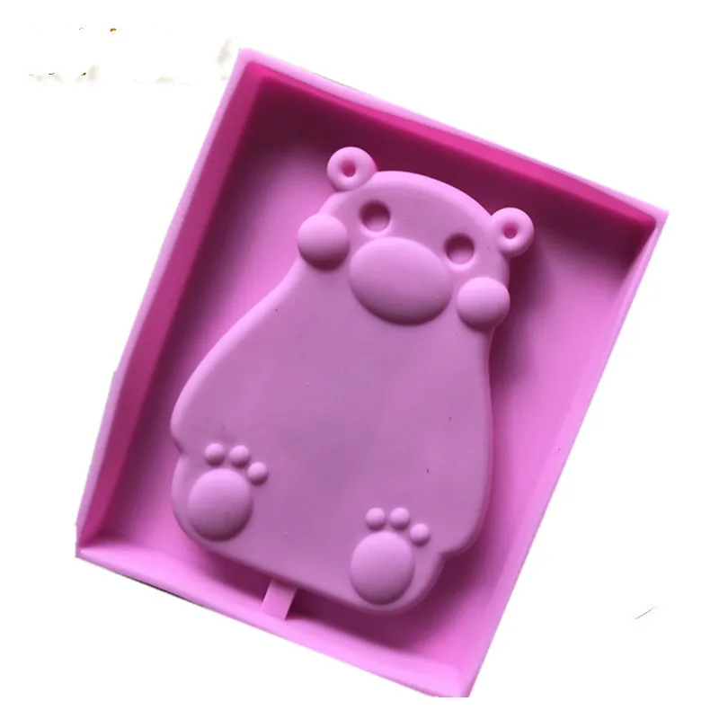 HMROVOOM  Big white bear ice cream mold Cute cartoon bear lollipop mold Silicone baking mold Aromatherapy mold