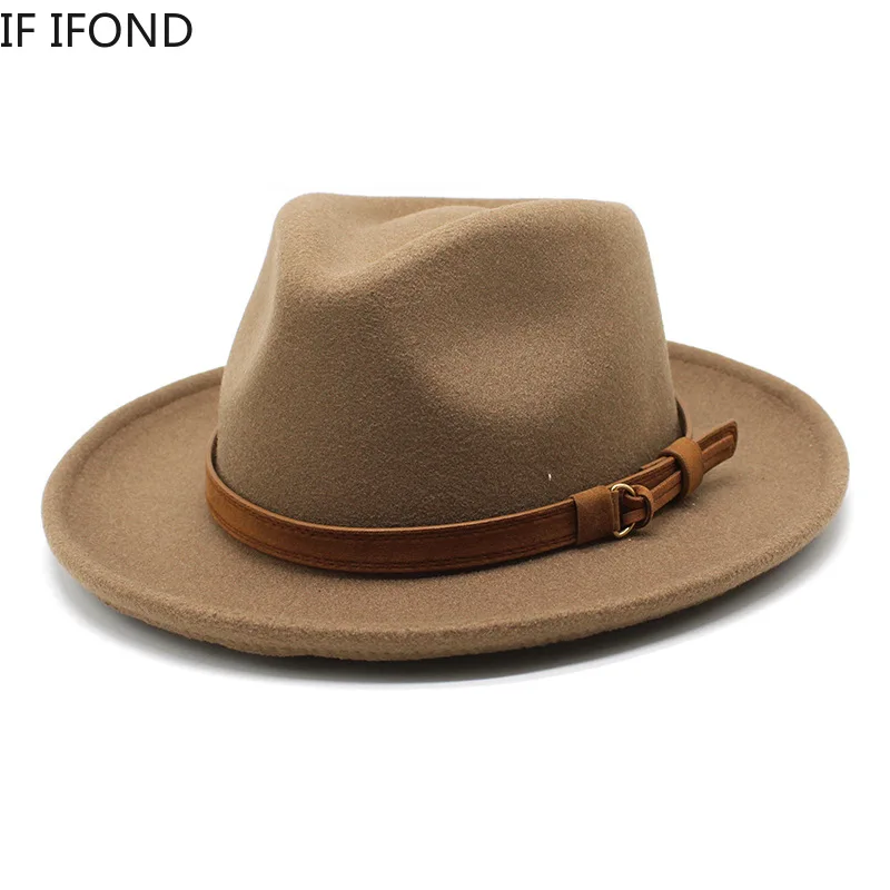 High Quality Wool Felt Fedoras Hats Adult Men Fashion Trilby Cap Autumn Winter Formal Jazz Dress Hat