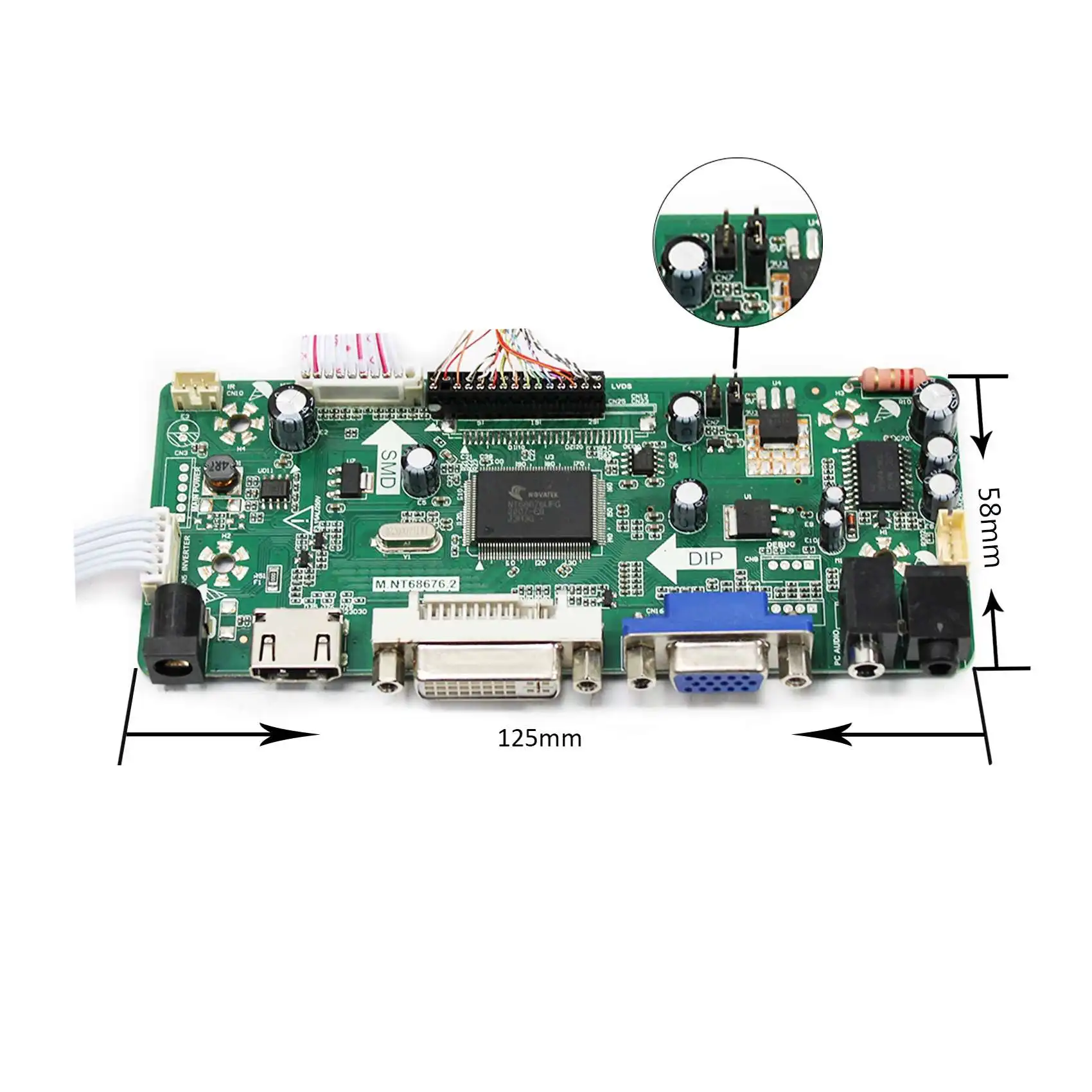 12.3 "HSD123KPW1-A30/HSD123KPW2-D10 1920X720 ストリップバー LCD スクリーン HD-MI DVI VGA オーディオ LCD ボード付き