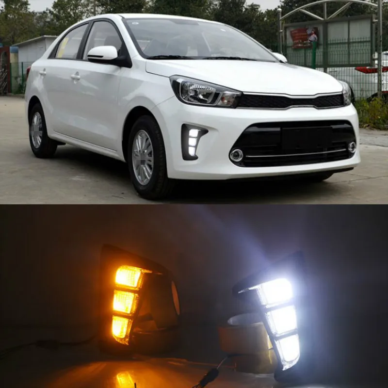 2PCS LED DRL Daytime Running Lights Daylight Fog Lamp Decoration Signal Lamp For KIA PEGAS 2018 2019