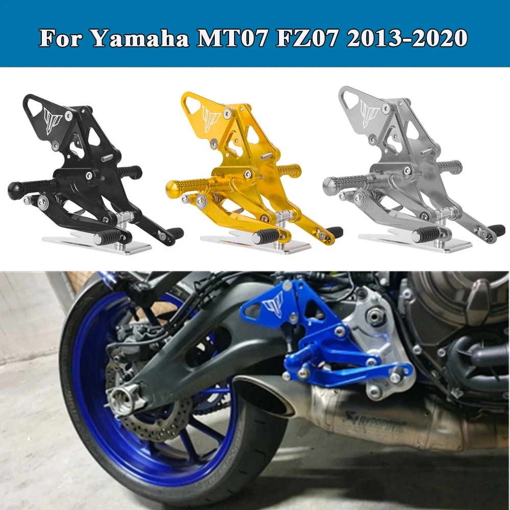 

For Yamaha MT07 FZ07 FZ-07 MT FZ 07 2013-2020 2016 2017 2018 2019 CNC Motorcycle Rearset Rear Set Foot Pegs Pedal Footrest