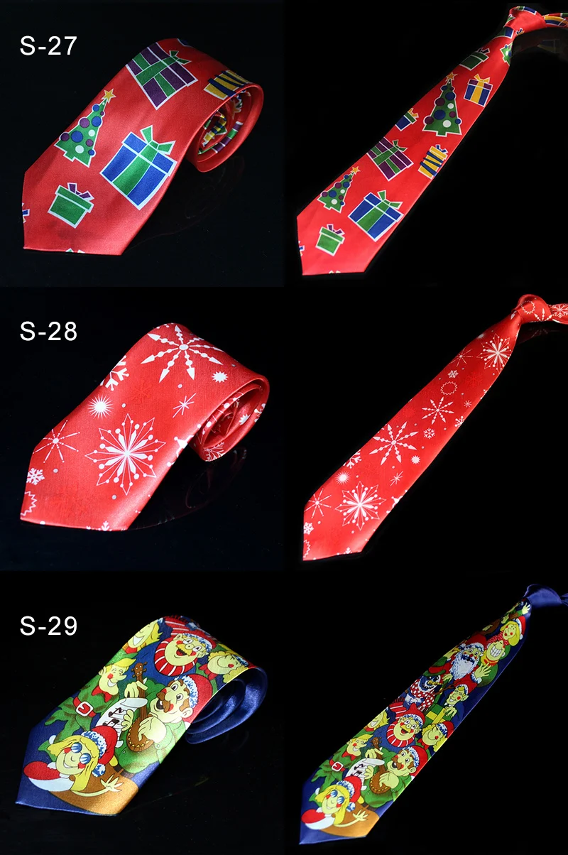 Neuartiges Design Weihnachtskrawatten Rot Hochwertige Bedruckte Krawatte Halloween Weihnachtsbaum Schneemann Elch Krawatte Für Männer Weihnachtsgeschenk – Detail 14