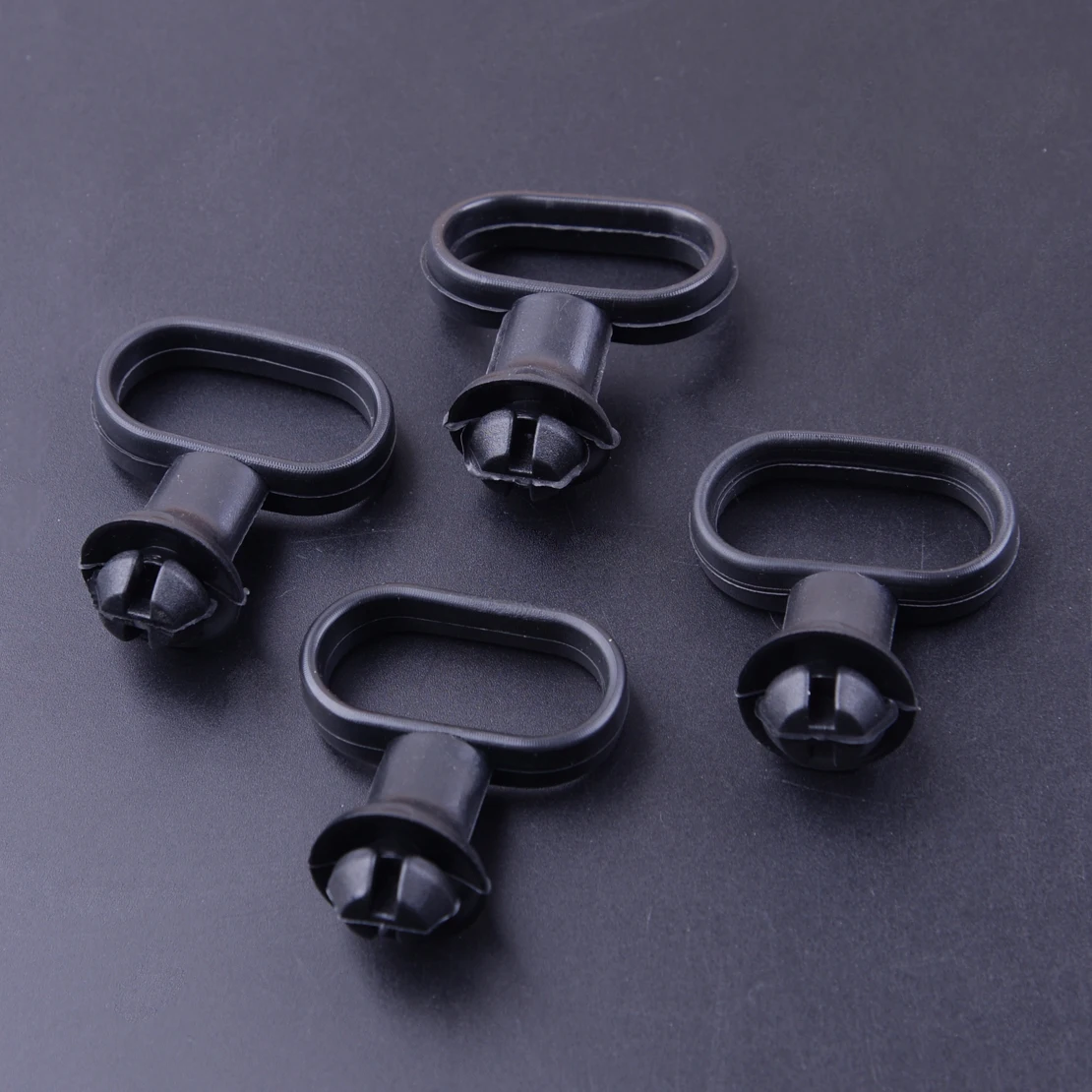 

beler 4Pcs Universal Black Rubber 5.5x4.1 cm Front Mudguard Speedometer Cable Guide Holder for Motorcycle