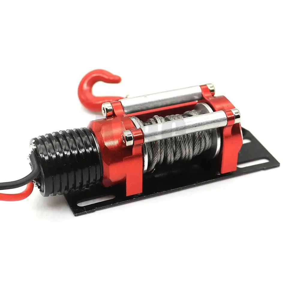 Metal Steel Wired Automatic Simulated Winch with Switch for 1/10 Trax TRX-4 Redcat HPI TAMIYA Axial SCX10 RC4WD D90 RC Car