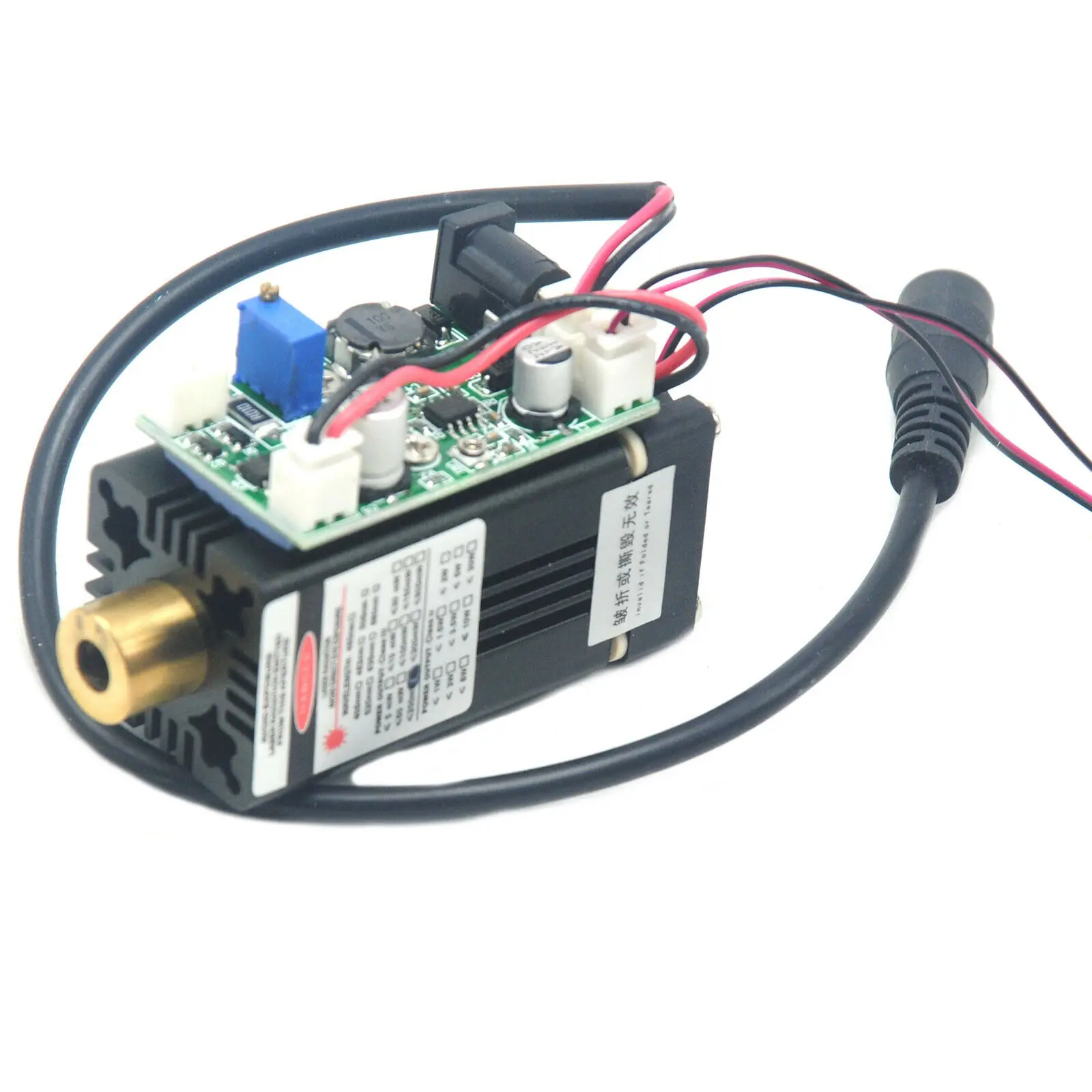 Focusable 488nm 60Mw Dot Cyaan-Blue Ray Laser Module Head W/12V Adapter & Fan