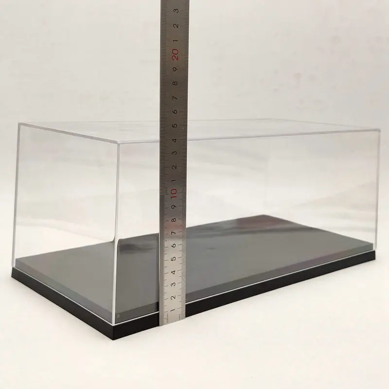 34cm Acrylic Case Display Box Transparent Dustproof with Black Base 1/18 Scale Car Models Toys Gifts