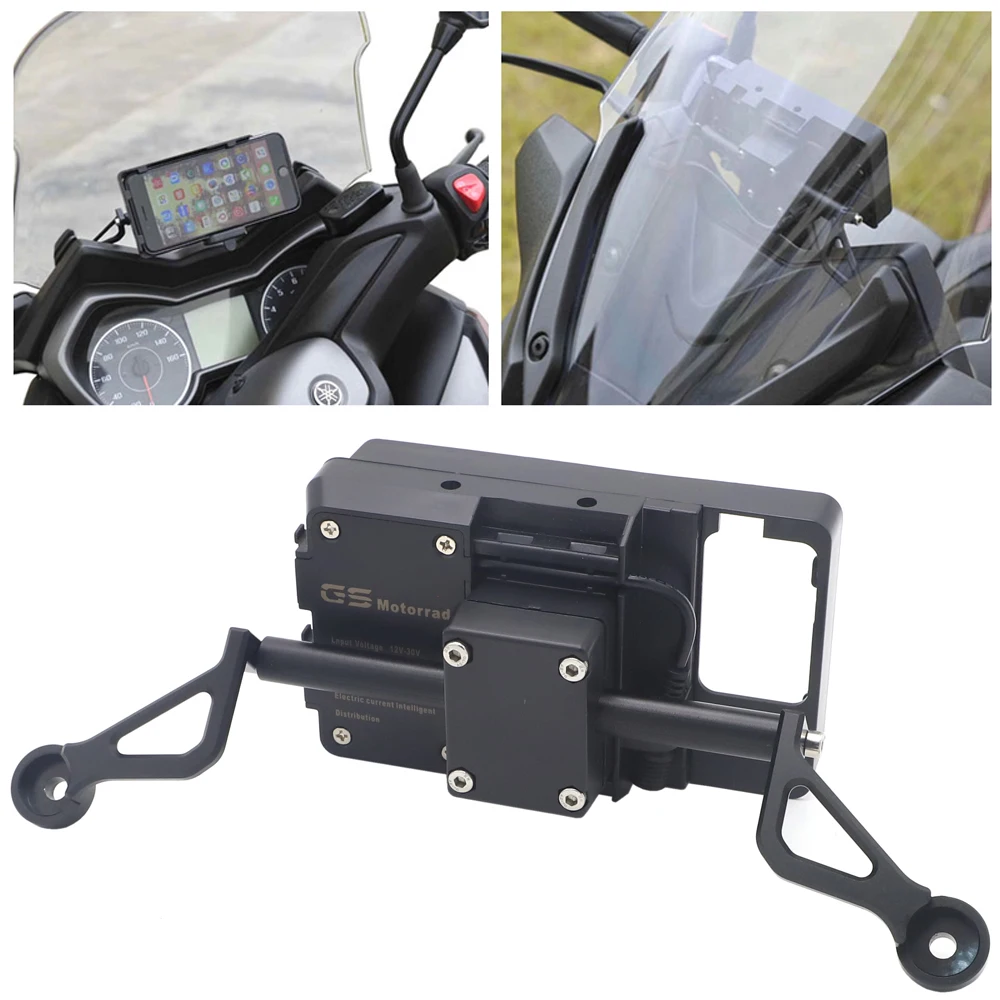 

New For Yamaha XMAX300 XMAX400 XMAX125 XAMX250 Motorcycle Front Phone Stand Holder Smartphone Phone GPS Navigaton Plate Bracket