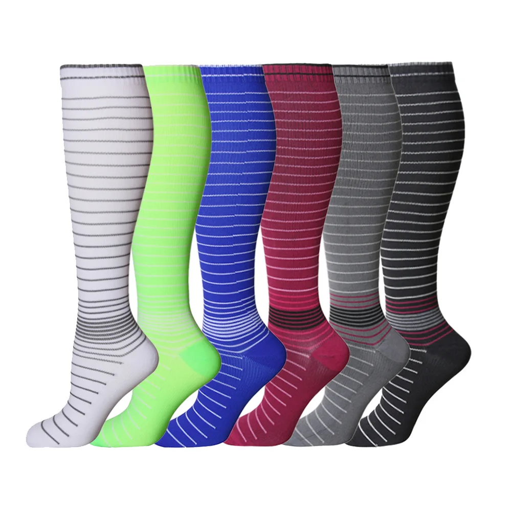 Brothock Medical Resistance To Varicose Veins Compression Socks Professional Stockings Running Striped Elastic Marathon Socks