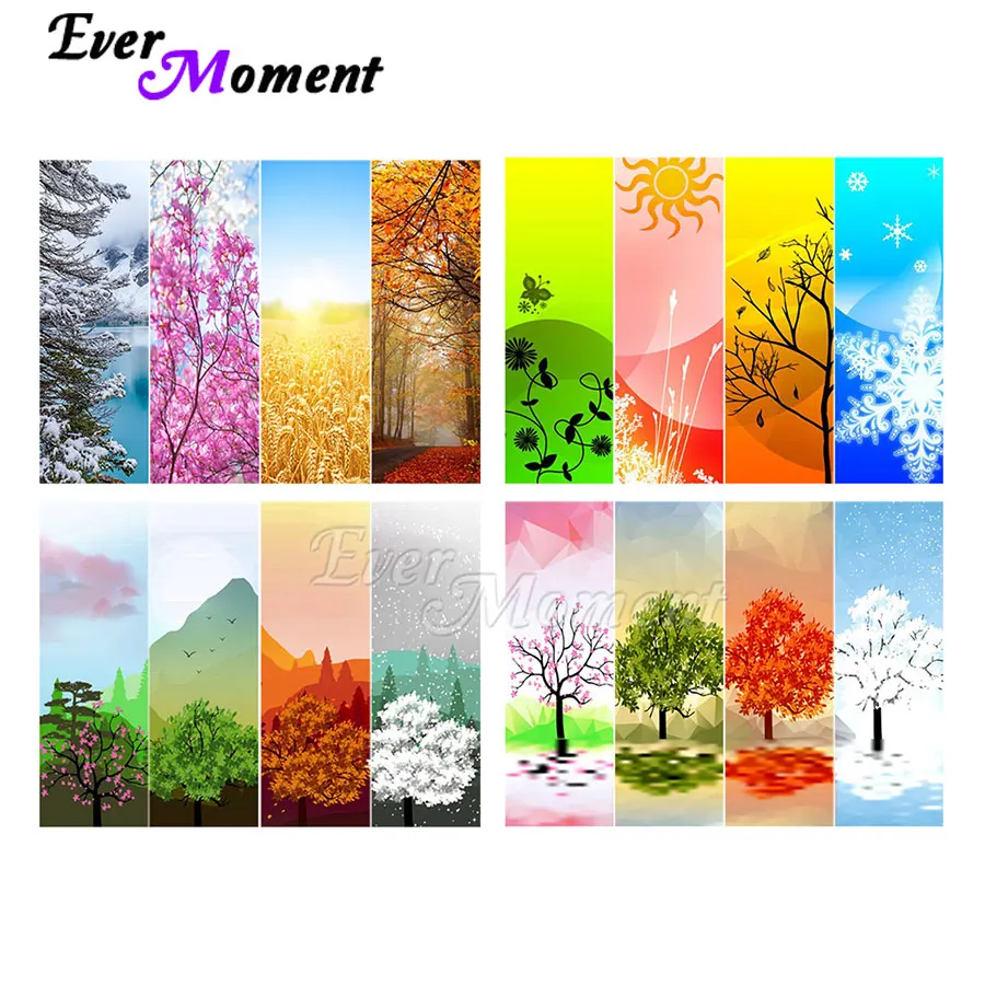 

Ever Moment Diamond Painting Multi-picture Paint By Diamond Season Cartoon Scenic Diamond Display Decoration Embroidery 1M018