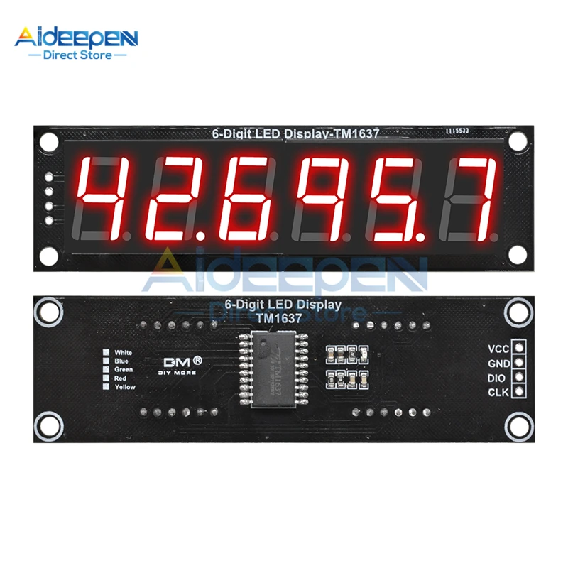 2021New 0.36 Inch 0.56 Inch TM1637 6-Digit Digital LED Display Tube Decimal 7 Segments Clock 5 Volt Module For Arduino