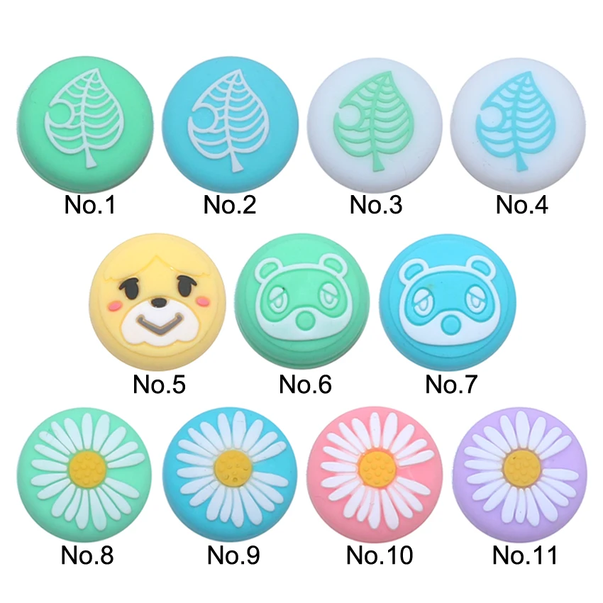 JCD 2Pcs Animal Crossing Analog ซิลิโคน Thumb Grip สำหรับ Nintend Switch NS Lite Joy Con คอนโทรลเลอร์ JoyCon จอยสติ๊ก