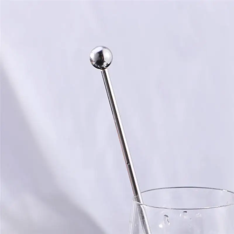 5Pcs 21cm Cocktail Stainless Steel Creative Mixing Sticks for Wedding Party Bar Cafe Swizzle Drill Glass Mixing Manual Rod