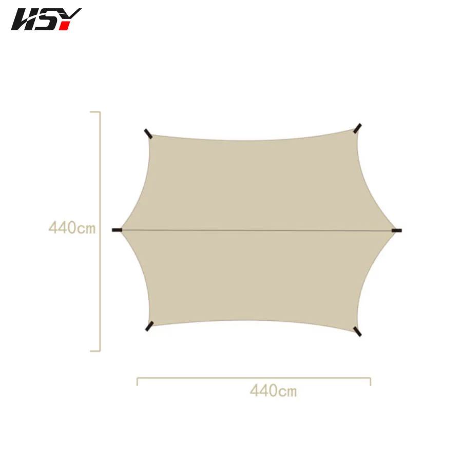 

4.4*4.4M Large Tarp Tent Hexagon Sunshade Awning Ultra-Large Sun Shelter Camping Canopy Pavilion Garden Pergola For 4~8 Person