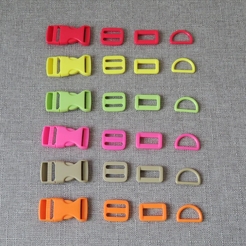 

1set/lot 20mm webbing ribbon plastic breakaway buckle strap belt buckle D ring for bag pet dog collar knapsack sewing accessory