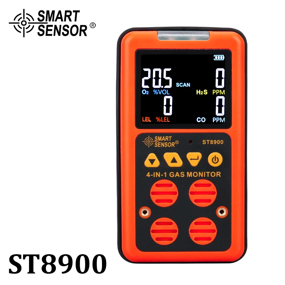 4 in 1 Multi Gas Detector Gas Monitor Oxygen O2 Hydrogen Sulfide H2S Carbon Monoxide CO Combustible Gas LEL gas analyzer meter