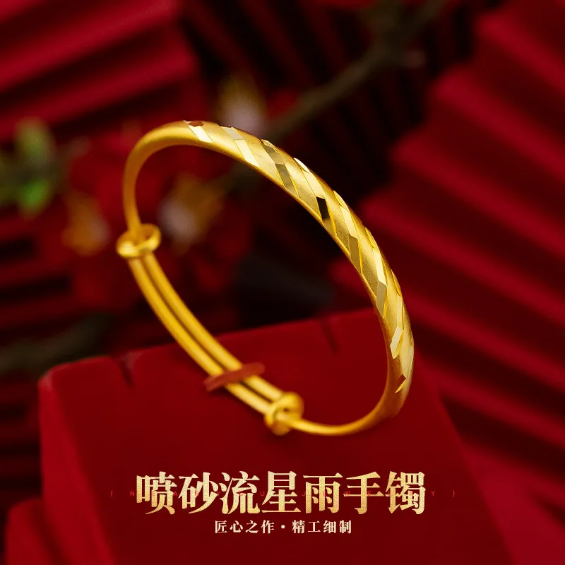 14K Gold Bangles Jewelry for Women Not Fade Gold Pulseira Feminina Bizuteria Wedding 14 K Gold Trendy Bangles Females gifts