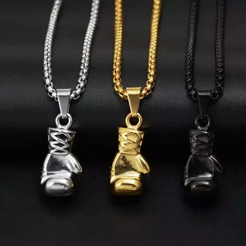 HNSP Hip Hop Boxing Glove Pendant Chain Necklace For Men Jewelry Accessories Male Street Rock Style Sports Gifts