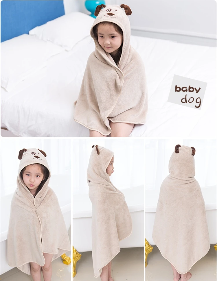 

Kids Beach Towel Infant Coral Fleece Bathrobe Baby Boys Girls Spring Animal Hooded Bath Towel 120*120cm Children Cartoon Blanket