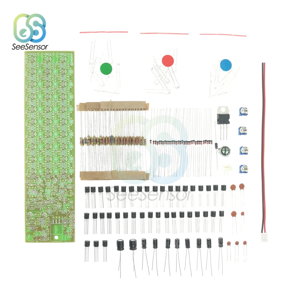 RGB sterowanie głosem wskaźnik poziomu poziom dźwięku wskaźnik poziomu moduł elektroniczny zestaw produkcyjny 3 sekcje 10 punkt LED czerwony