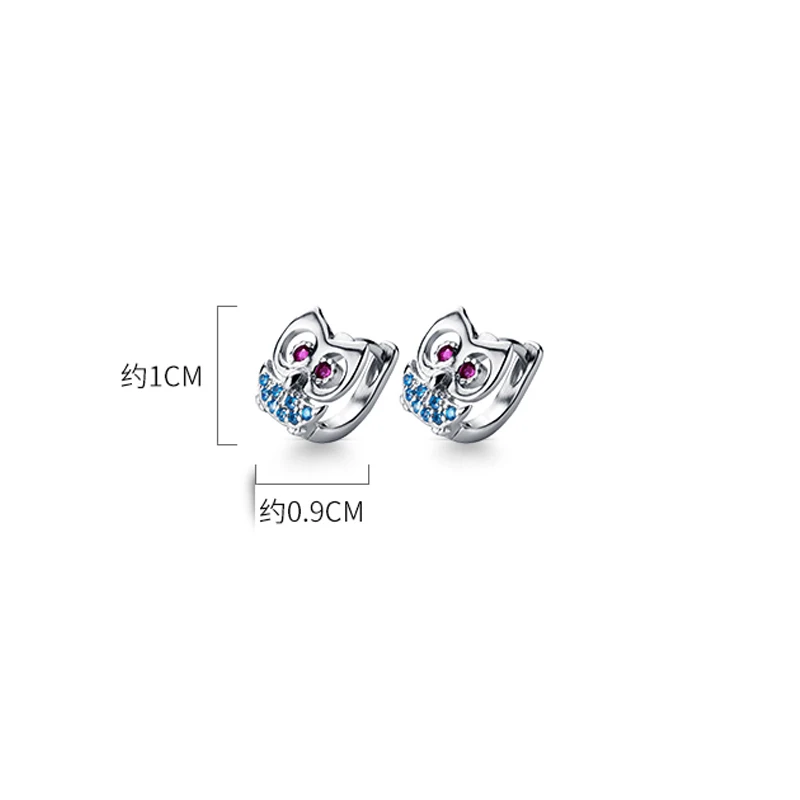 925 Sterling Silver Owl Hoop Earrings Women Jewelry Unusual 2021 Trends Fashion Earrings Accessories Korean Gift
