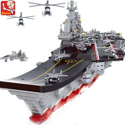 NAVY Military Building Blocks Sets ARMY 1:450 Aircraft Cruiser Destroyer Chaser Warship Battleship Weapon DIY Creative Boys Toys