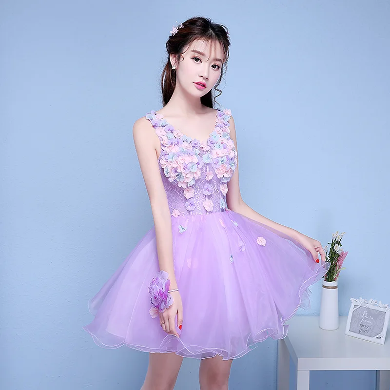 Robe de soiree Elegant Purple Sexy V-Neck Lace up with Appliques Ball Gown Evening Dresses Vestido De Festa Formal Prom Dresses