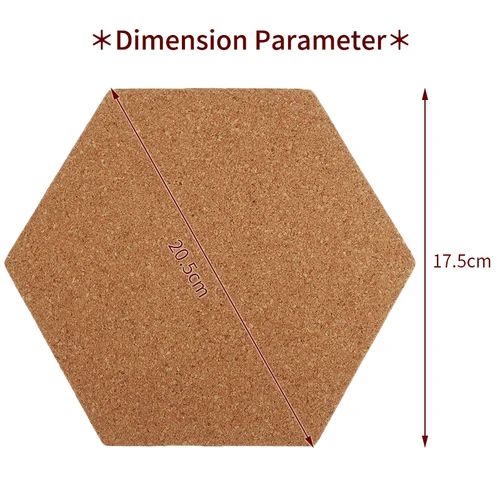 Imagen 2 del producto Innovadores pegatinas de corcho hexagonales equilátero, bricolaje, postal decorativa, tablero de corcho para pared, tablón de anuncios, tablero de mensajes, tableros de pines