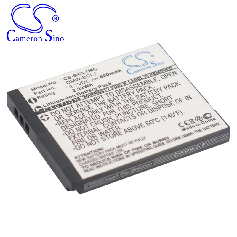 CameronSino Battery for Panasonic Lumix DMC-F5 DMC-F5K DMC-FH10 DMC-FH10P fits Panasonic DMW-BCL7 Digital camera Batteries 3.70V