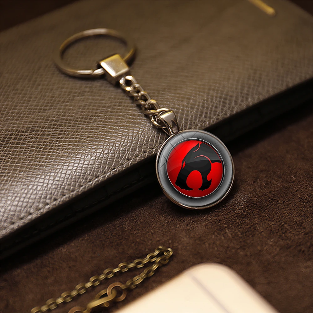 16 Style Hot TV Show ThunderCats Silver Plated Pendant Keychain Handmade Glass Dome Cabochon Key Holder Jewelry