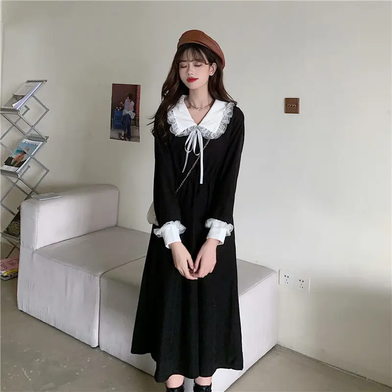 maxi dress black long sleeve Black Lace Mock Neck Long Sleeve Maxi Dress main image 1