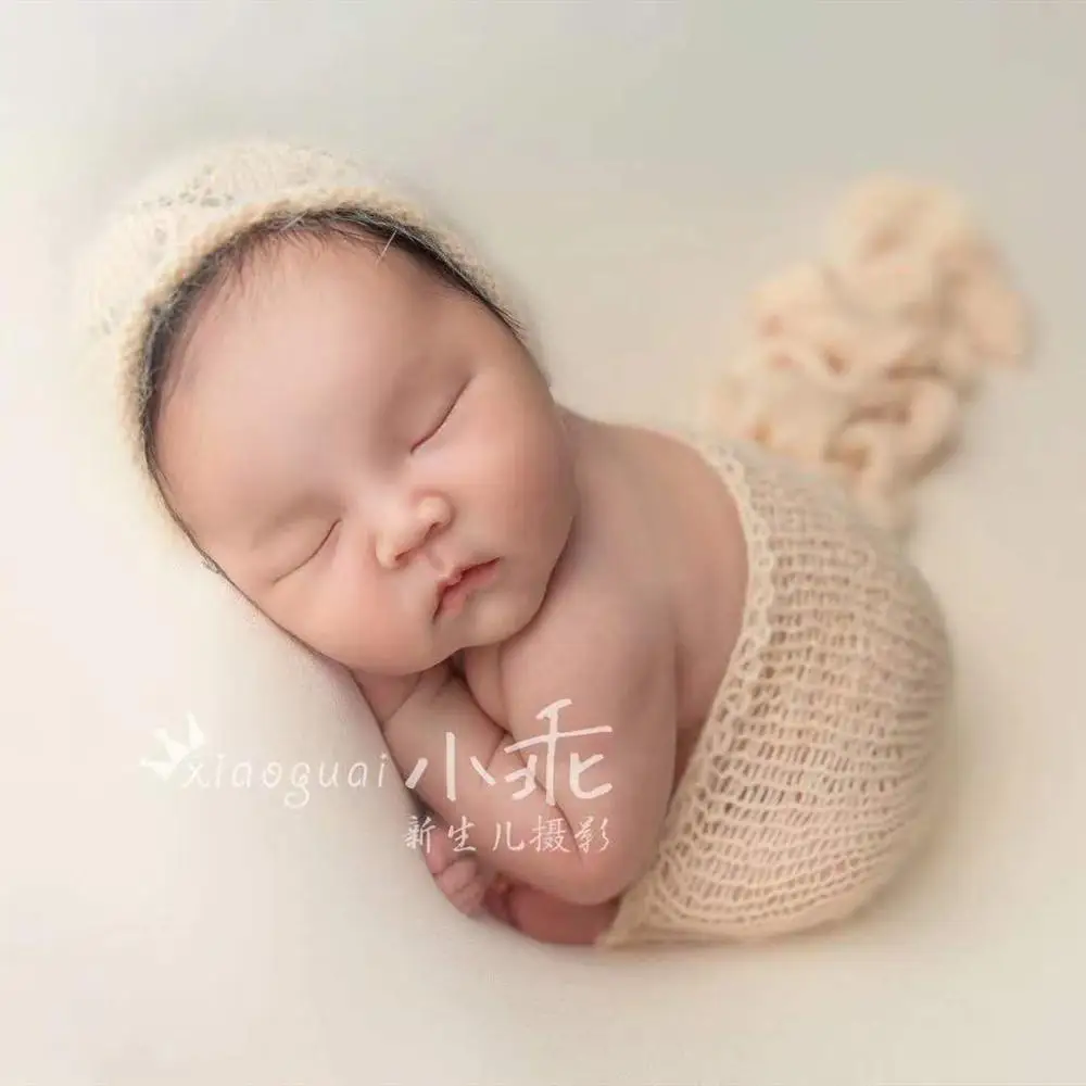 Newborn wrap photography props,Handmade mink yarn wrap,baby photography props