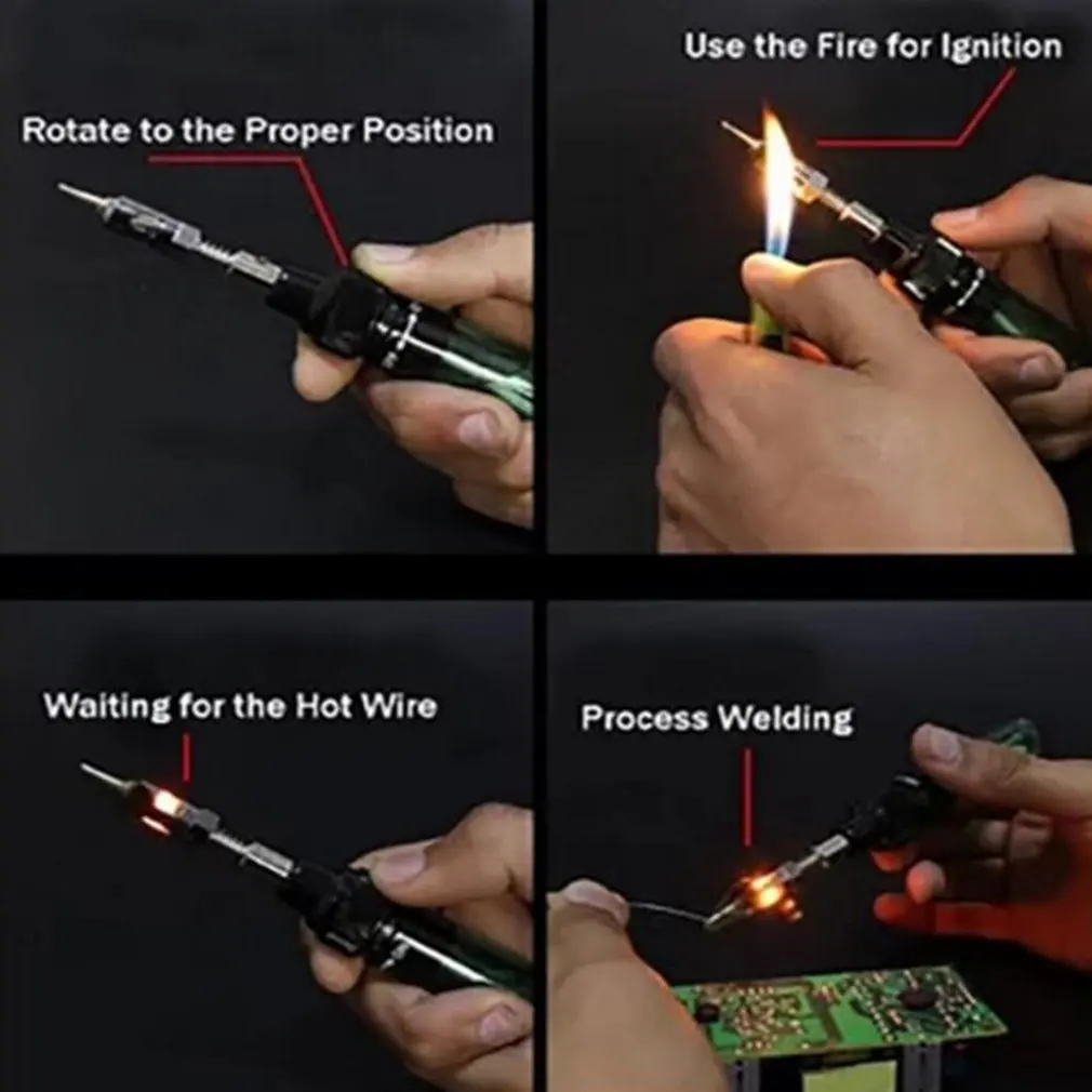 Hot sale 1300 Degree Gas Blow Torch Soldering Solder Iron Cordless Butane Tip Tool Welding Pen Burner 8ml Welding Soldering Kit