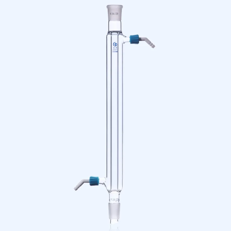 

Laboratory Condenser Tube 200/300/400/500mm Port 24*24mm High Borosilicate glass Straight type with detachable PTFE nozzle