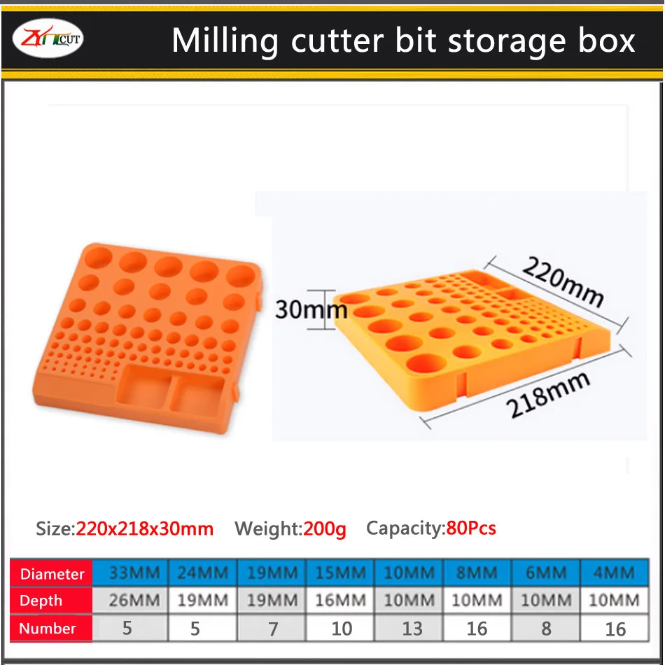 75 80 84Pcs Milling cutter storage box,High strength Bit placement box,CNC Collet collection tool