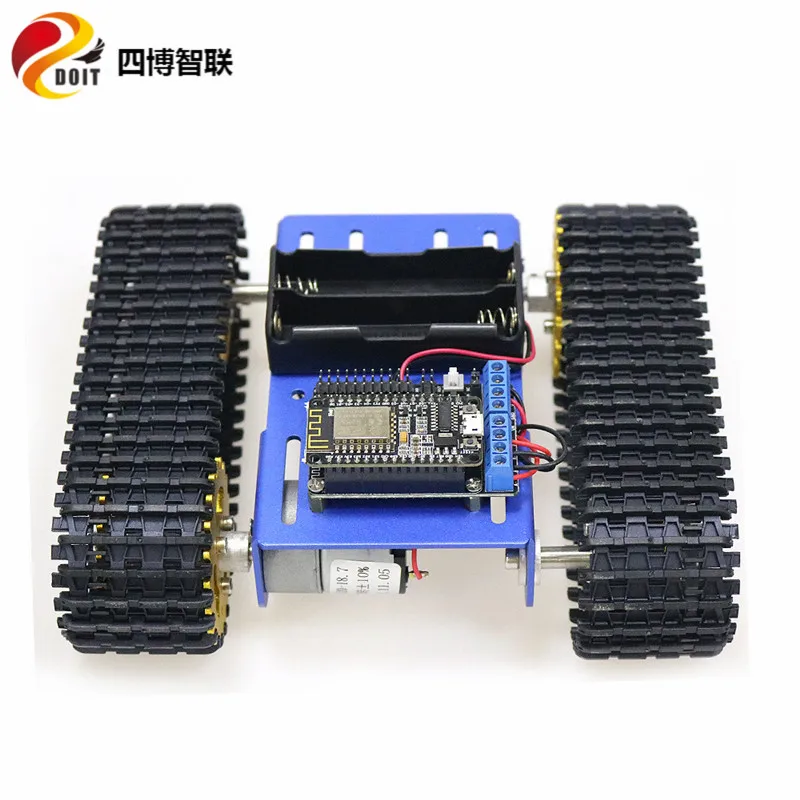 

SZDOIT NodeMCU Control T101 Metal RC Robot Tank Chassis Kit WIFI Control Tracked Vehicle 12V High Torque Motors DIY for Android