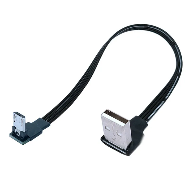 

USB 2.0 UP Down Angled 90 Degree to Micro USB 2.0 Up & Down & Left & Right 90 Degree Male Data Flat Cable 0.1m/0.2m/0.5m/0.8m