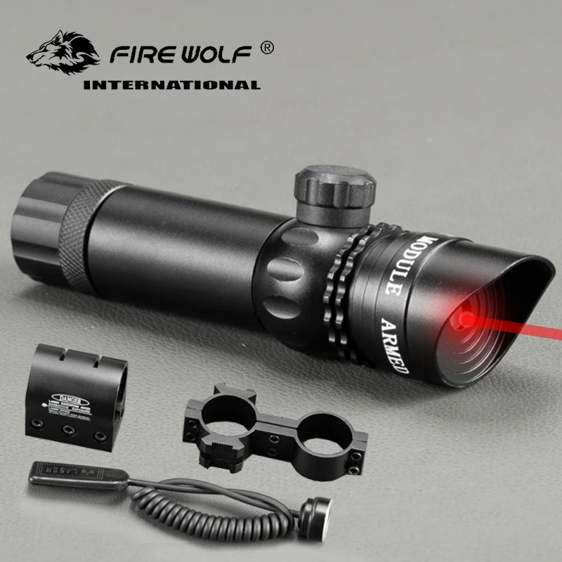 Fire wolf Adjustable Airsoft pistol Tactical Hunting Green/Red Beam Laser Sight With Rail Laser Rifle 21mm Rail Laser pointer