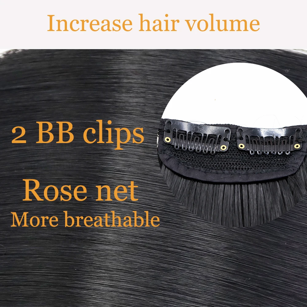 Synthetic Invisable Seamless Hair Pads Clip In One Piece 2Clips Increase hair volume Hair Extensions Top Side Cover Hairpiece