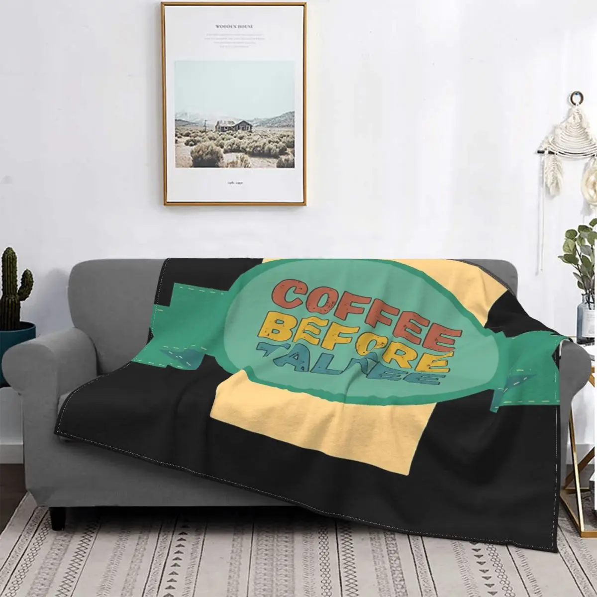 Manta de camisa de café antes de Talkie, colcha de cama a cuadros, manta de Anime, Sudadera con capucha, colcha de Picnic