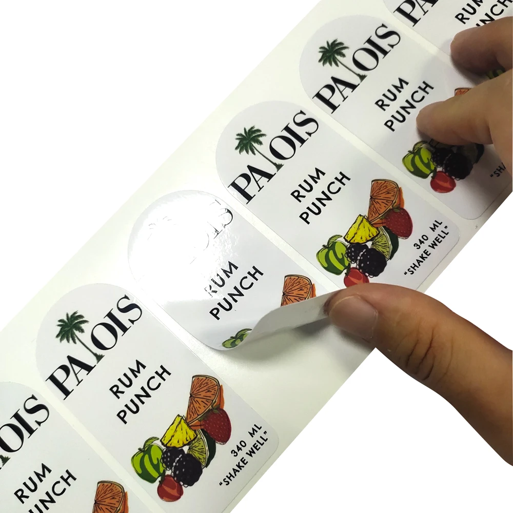 Self-adhesive PVC Jar Stickers Personalize Waterproof Label All Color Print Custom Wraper Logo Free Design