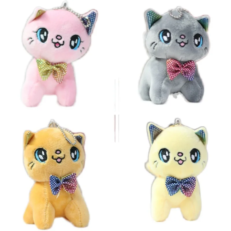 Neue fevarit nette 11cm plüsch weichen glücklich kätzchen anhänger Keychain gute qualität cartoon Kinder puppen kinder geburtstag festival geschenk