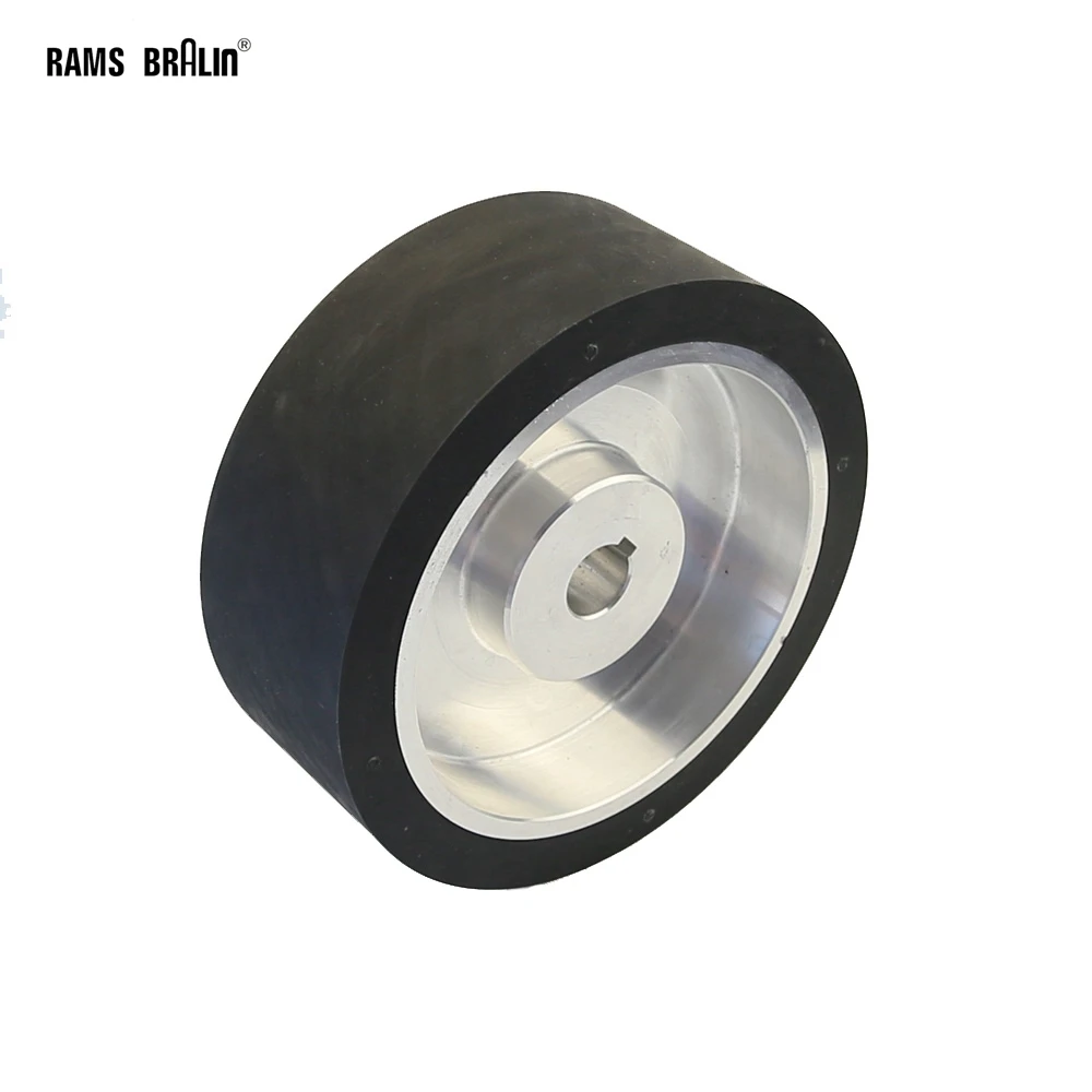 

200*75*24mm Solid Rubber Contact Wheel with 8*3mm Keyslot Dynamically Balanced Belt Grinder Active Wheel