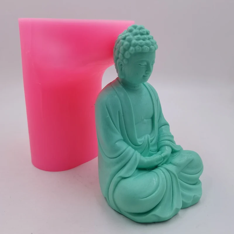 Big Buddha Silicone Mold Handcrafted Candle Mold Resin Epoxy Molds Cement Gypsum Statue Decorations Siilcone Mould